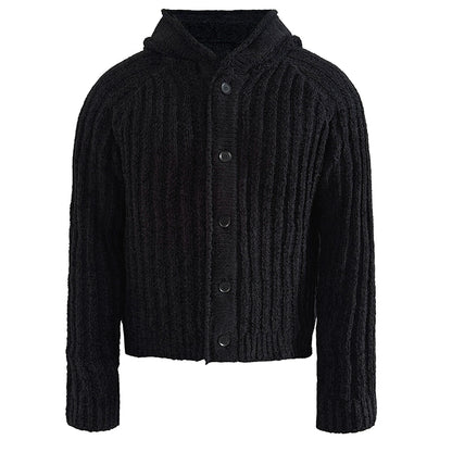 CHUNKY STRIPE KNIT HOODIE