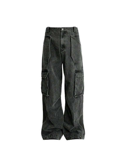 DISTRESSED FLAP POCKET JEANS