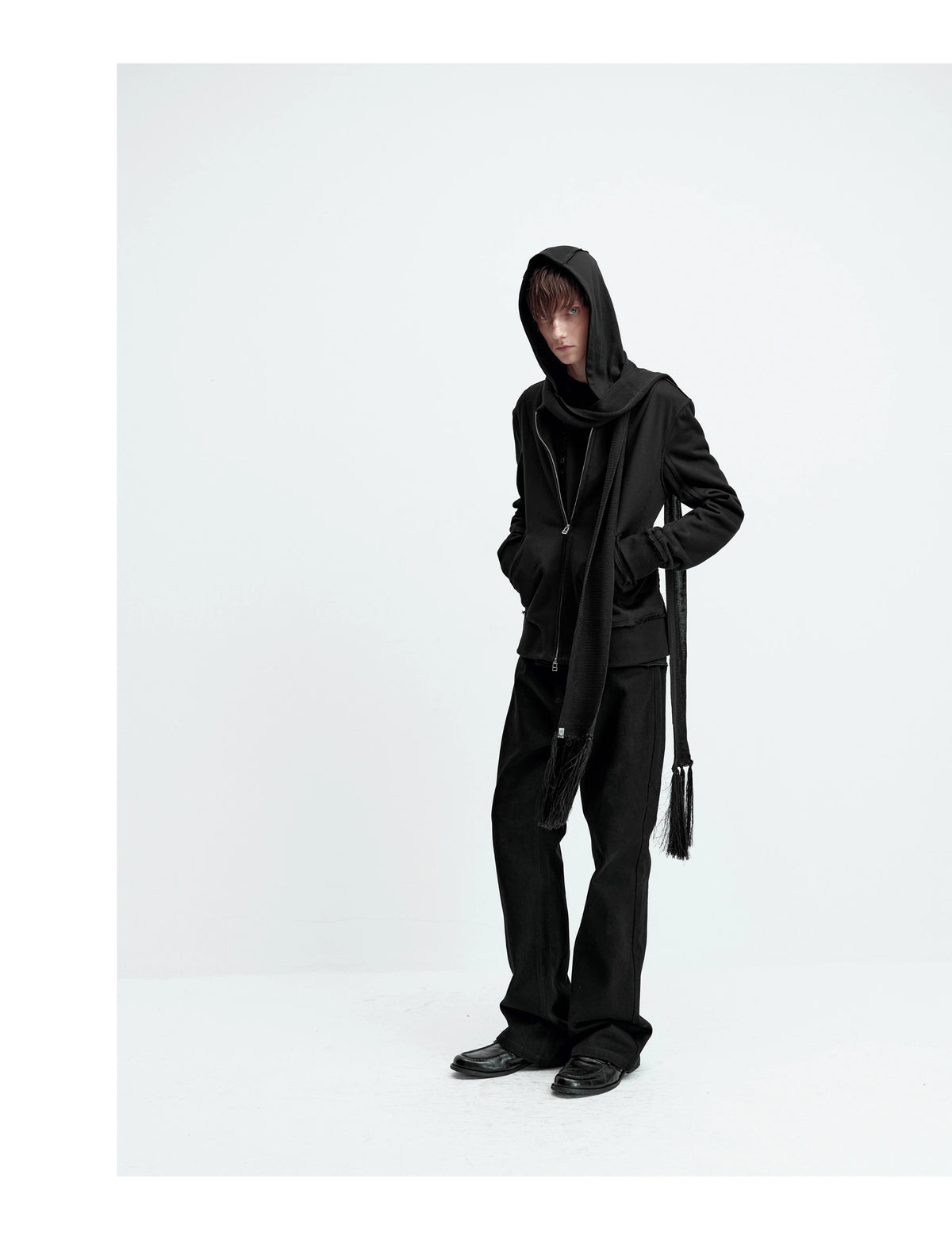 ZIPPERED SLIM-FIT HOODIE