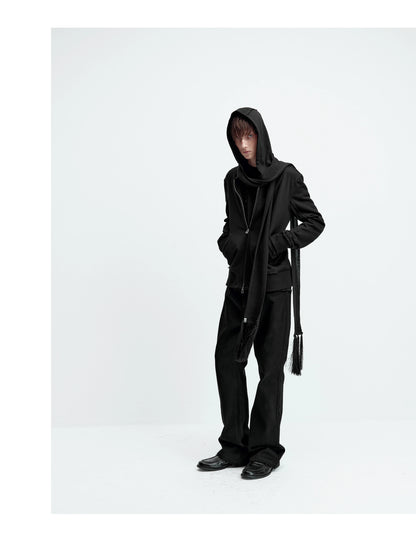 ZIPPERED SLIM-FIT HOODIE