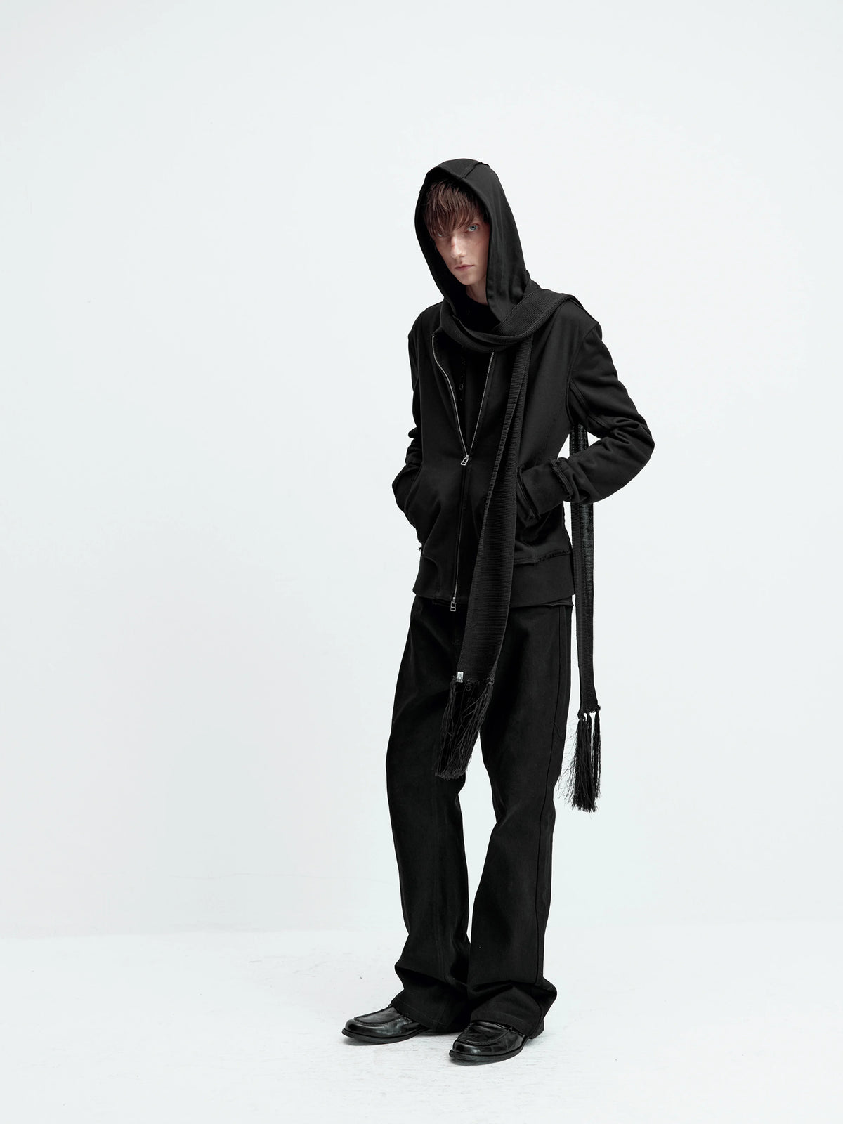 ZIPPERED SLIM-FIT HOODIE