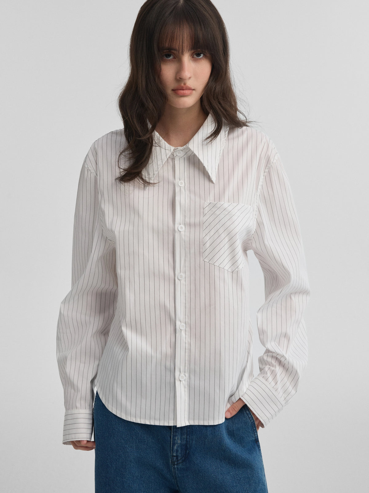 POINT COLLAR STRIPE SHIRT 1