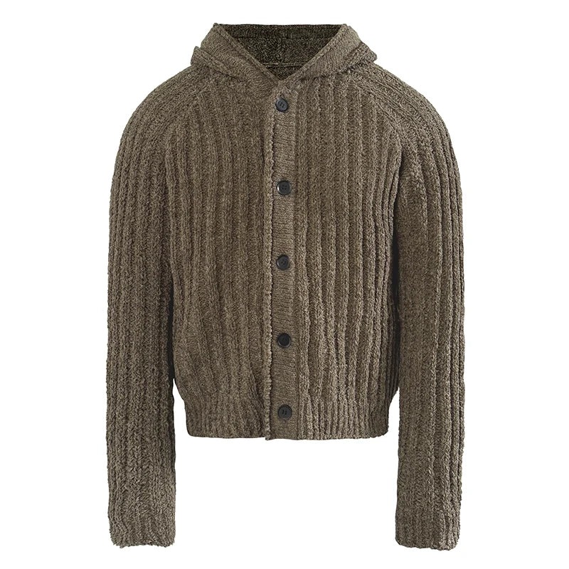 CHUNKY STRIPE KNIT HOODIE