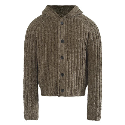 CHUNKY STRIPE KNIT HOODIE