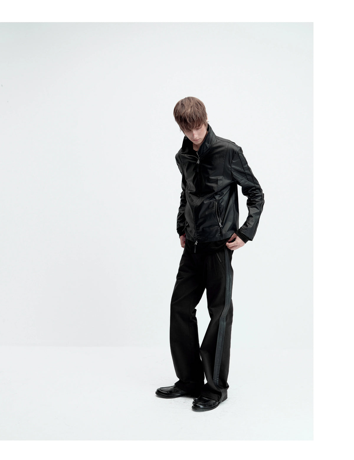 WAX COATED STAND-UP JACKET