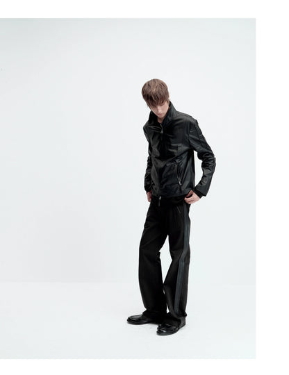 WAX COATED STAND-UP JACKET