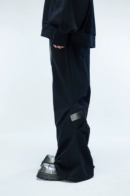 DRAPED PREMIUM LEATHER SWEATPANTS