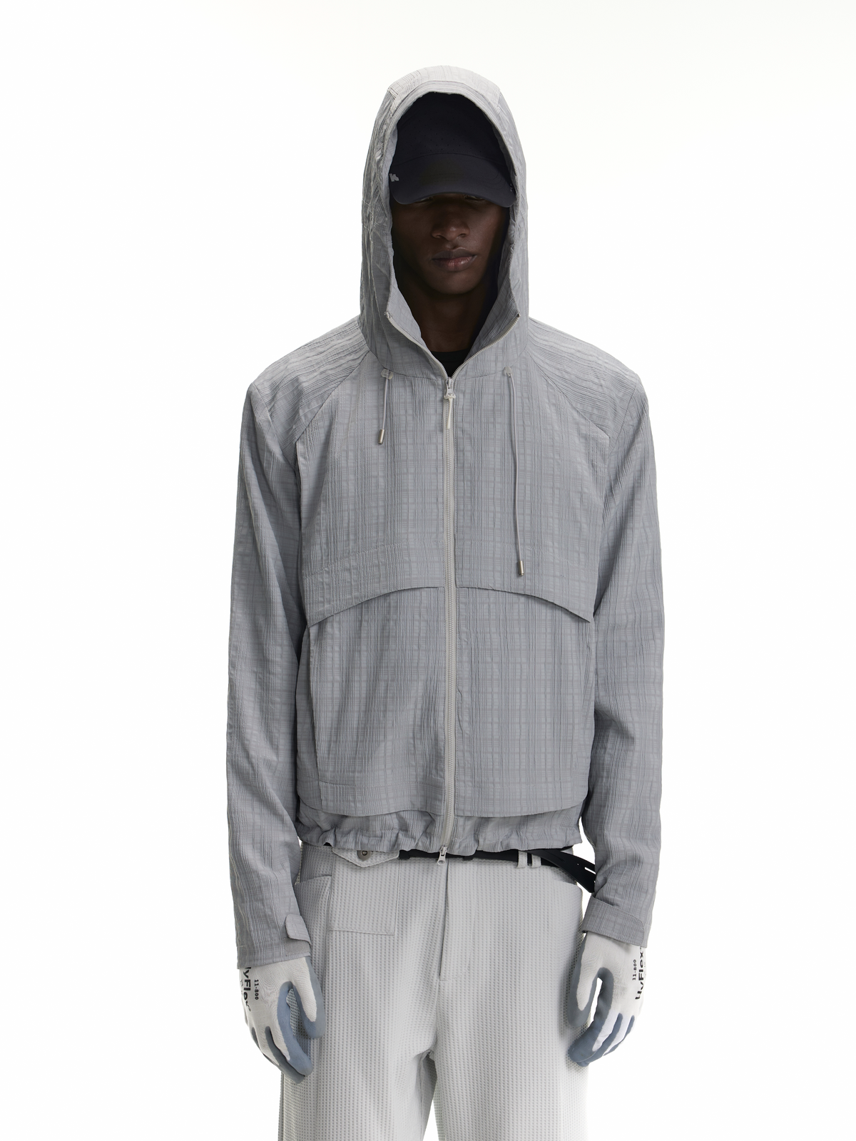 TEXTURED CHECKERED CASUAL JACKET