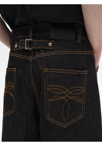 EMBROIDERED POCKET JEANS