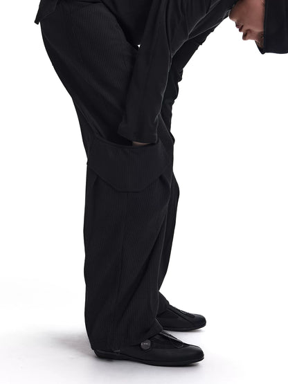 CASUAL WAFFLE-WEAVE POCKET PANTS