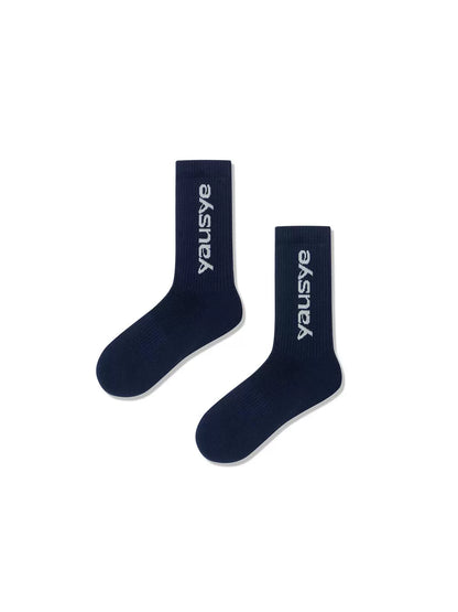 EMBROIDERED COTTON MID CALF SOCKS