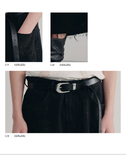 BLACK MUD-DYED DISTRESSED JEANS