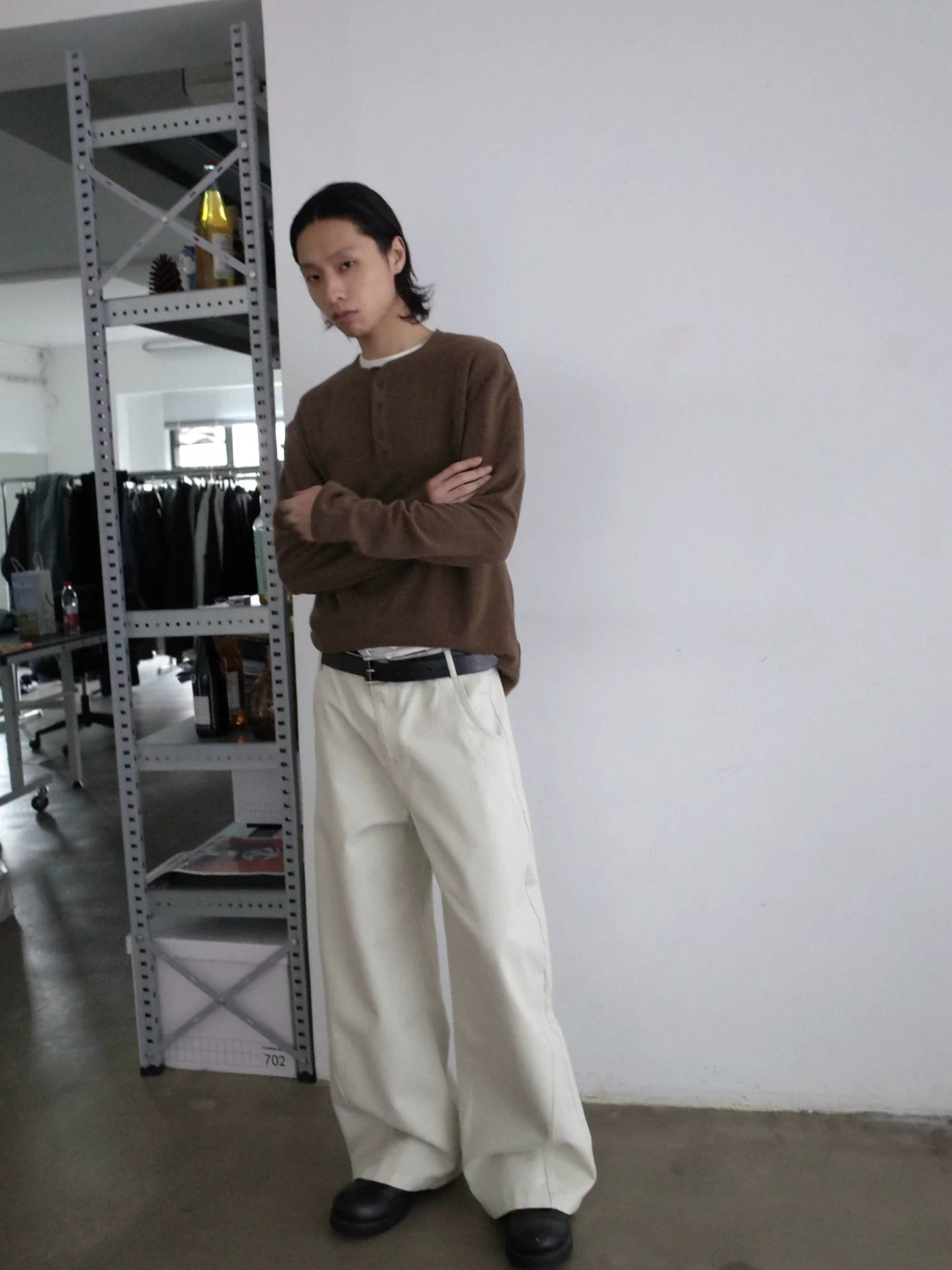 RETRO WIDE-LEGGED CASUAL PANTS