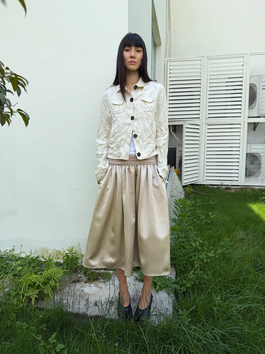 METALLIC PLEATED WORK JACKET