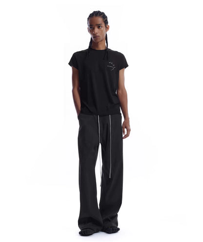 TENCEL WOOL PRINTED CROP TEE