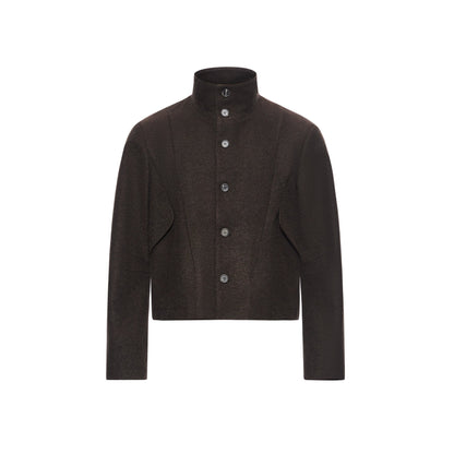 VINTAGE TWEED STAND COLLAR JACKET