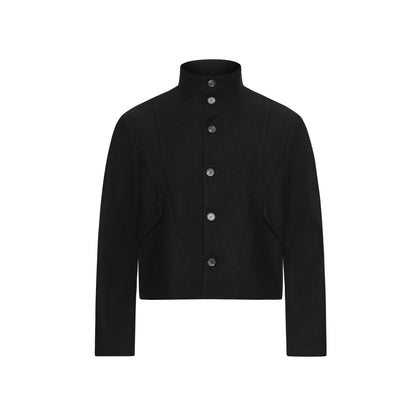 VINTAGE TWEED STAND COLLAR JACKET