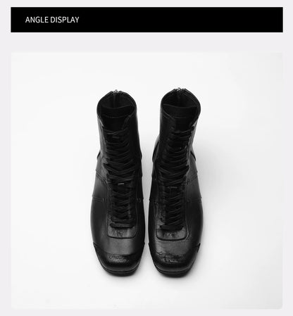 BLACK SUEDE BOXING SHOES