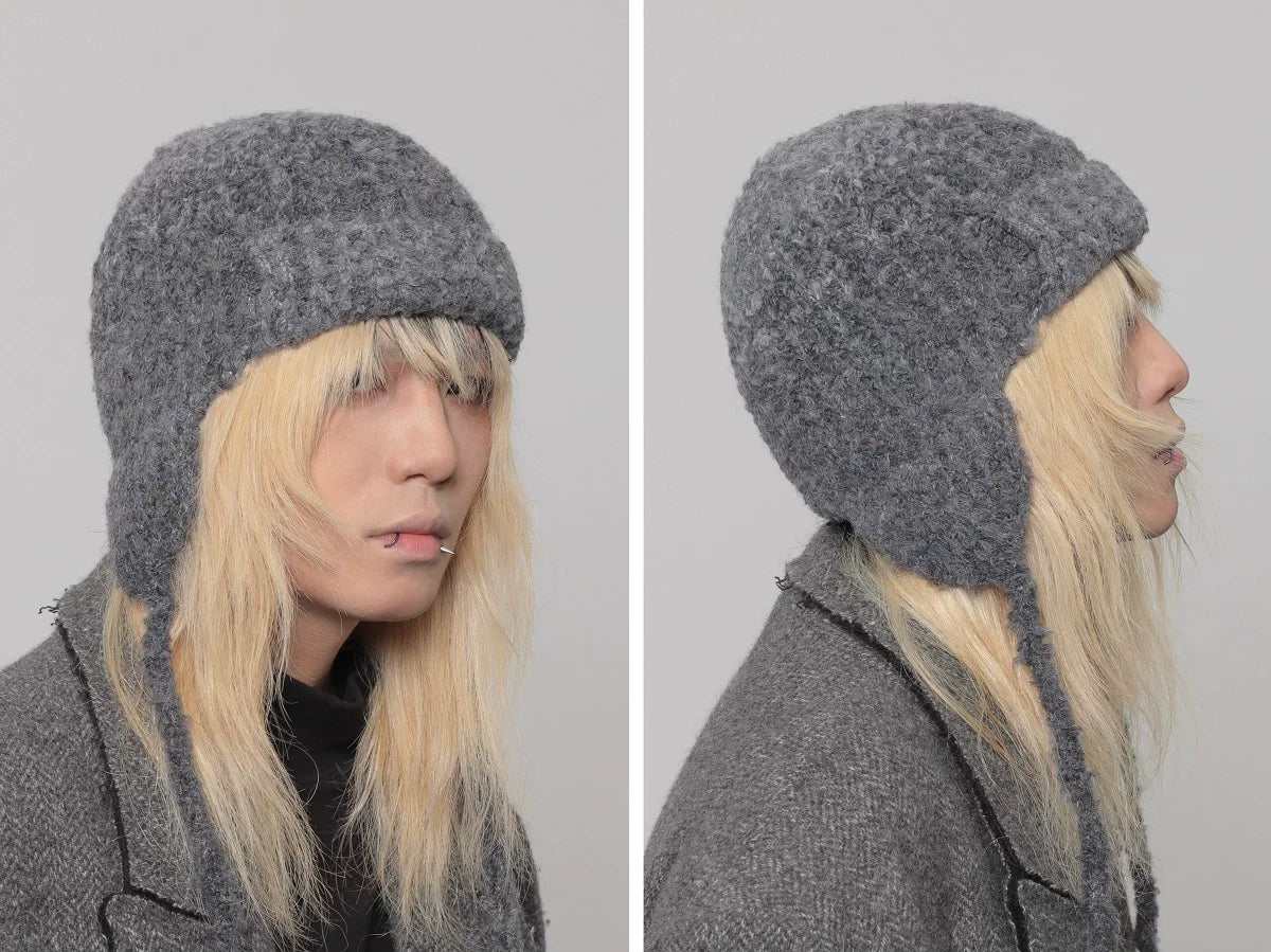 MELANGE EARFLAP KNIT CAP 10