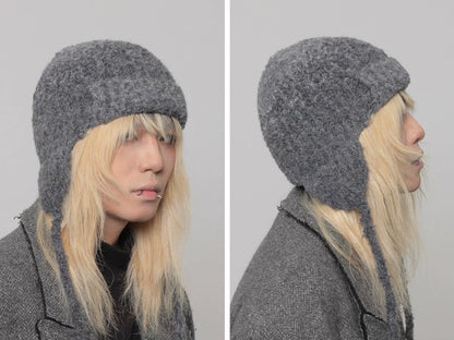 MELANGE EARFLAP KNIT CAP 10