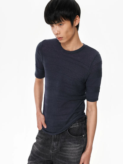 NAVY CAMOUFLAGE KNIT TEE