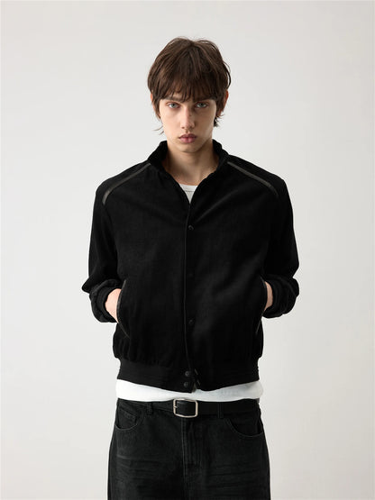 CORDUROY AND LEATHER PATCHWORK JACKET