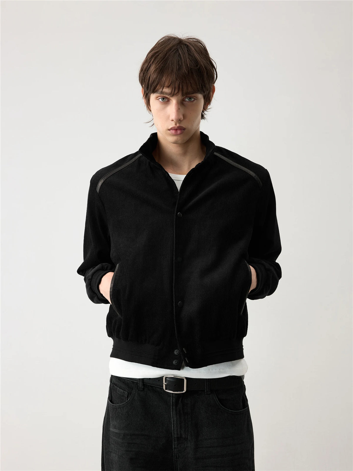 CORDUROY AND LEATHER PATCHWORK JACKET