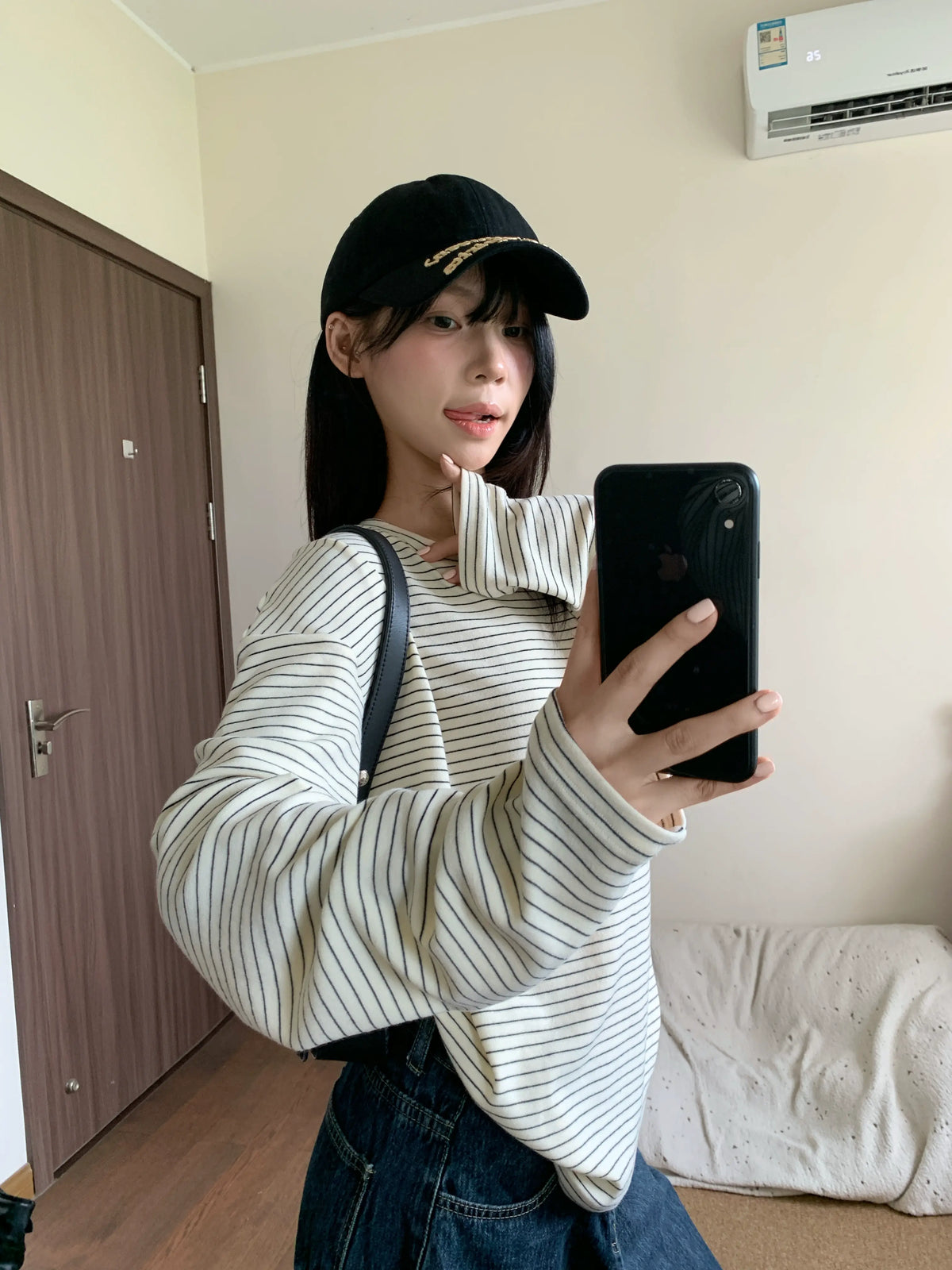 BRUSHED STRIPE LONG SLEEVE TOP 2
