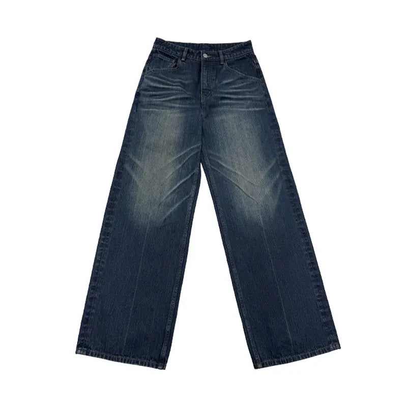 RETRO TWO-TONE STRAIGHT-LEG JEANS