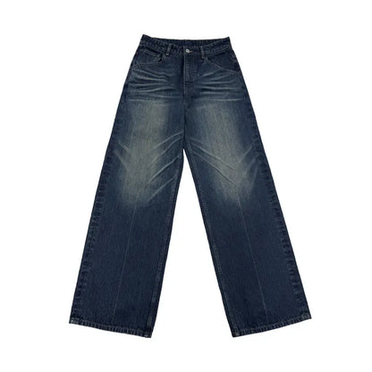 RETRO TWO-TONE STRAIGHT-LEG JEANS