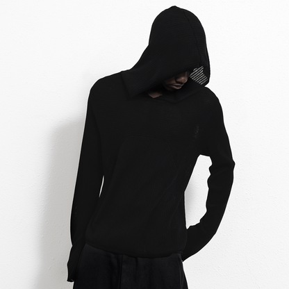 SHEER STRIPED HOODIE SWEATSHIRT