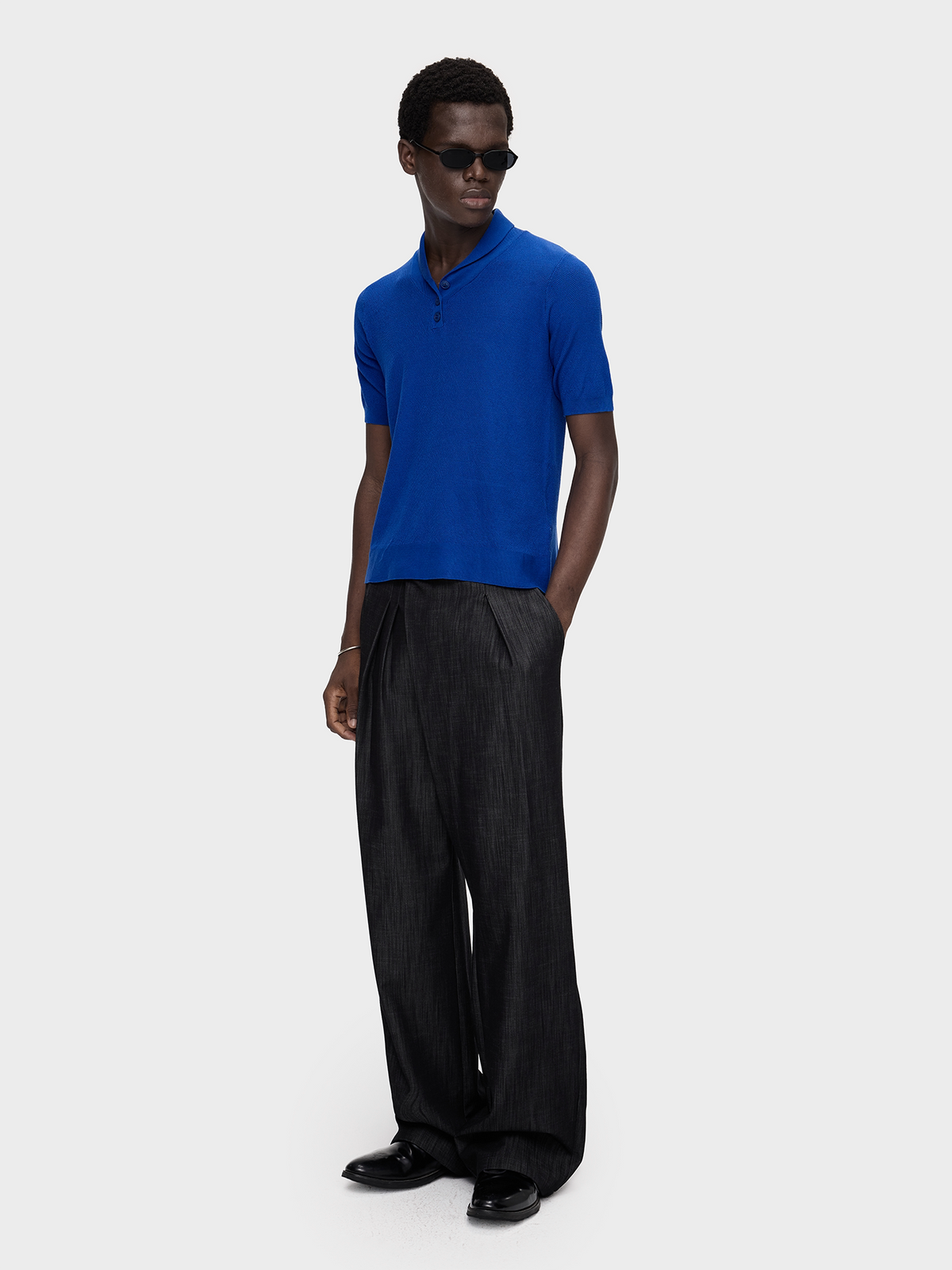 DENIM LOOK SLUB STRAIGHT TROUSERS 18