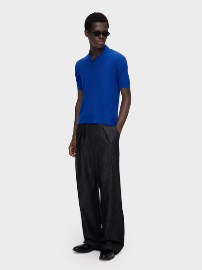 DENIM LOOK SLUB STRAIGHT TROUSERS 18