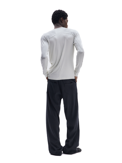 TWO-TONE TENCEL SLIM-FIT TOP