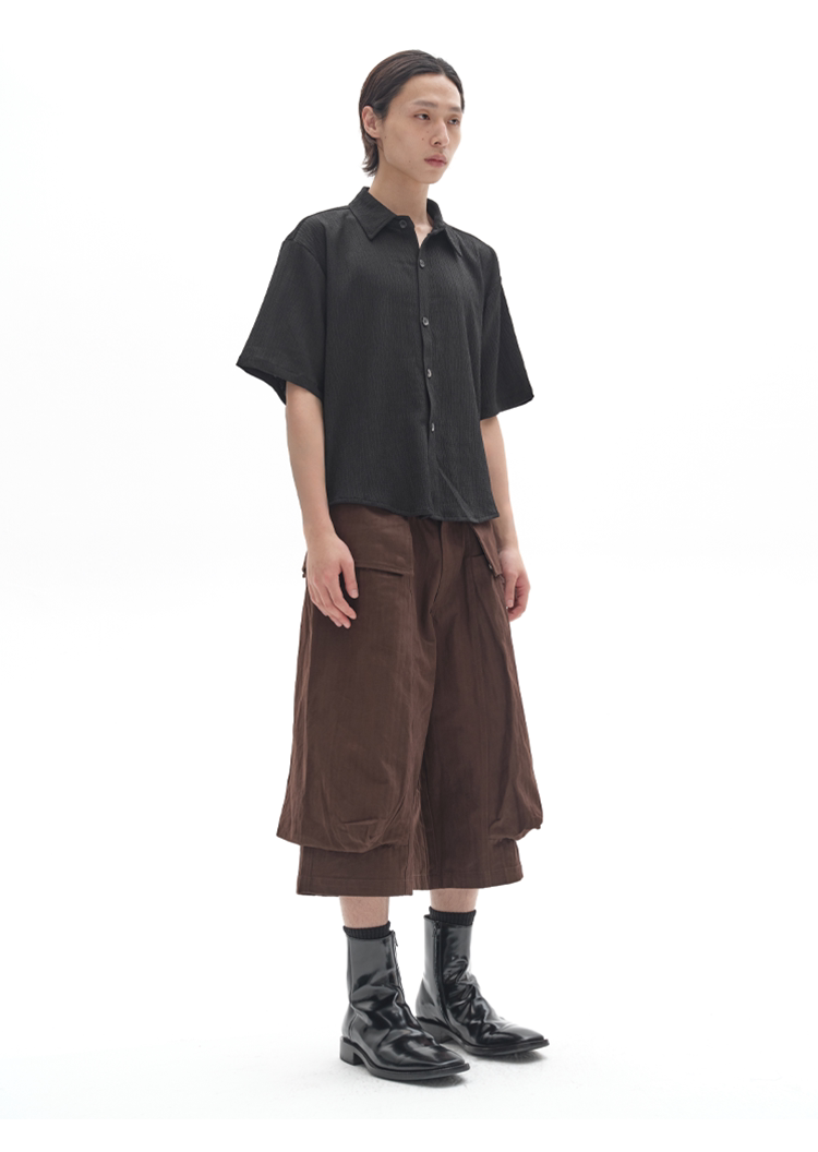 3D POCKETED CROP SHORTS