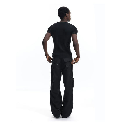3D PATCHWORK RELAXED WORK PANTS