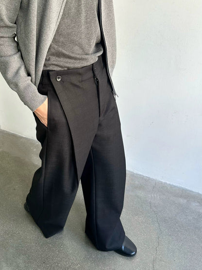 CASUAL WIDE LEG PLAID PANTS