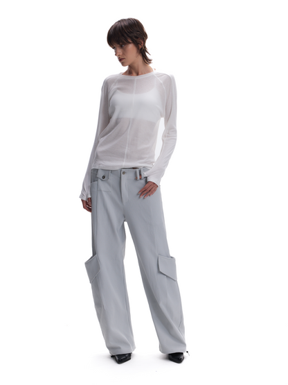 CASUAL WAFFLE-WEAVE POCKET PANTS