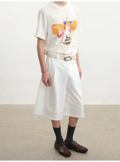 MULTICOLOR PLEATED CHAMBRAY PANTS
