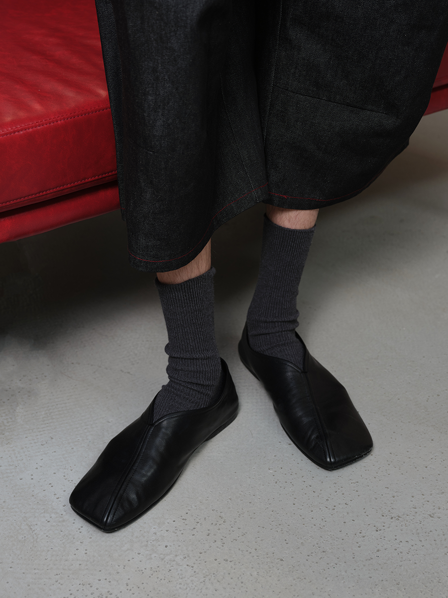 GRAINED LEATHER MONK SHOES