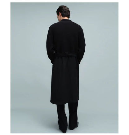 KNIT PANEL LONG COAT ブラック