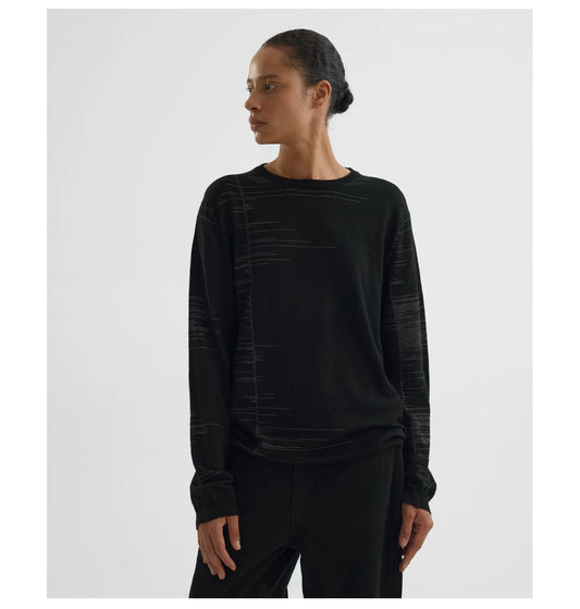 LINE JACQUARD LONG SLEEVE KNIT
