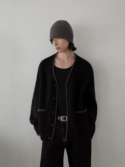 V-NECK KNITTED CARDIGAN