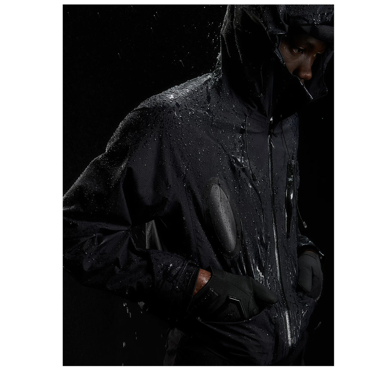 CURVED SEE-THROUGH WINDBREAKER JACKET