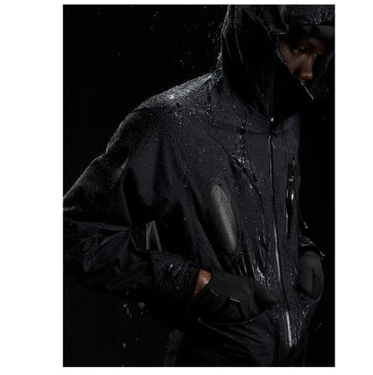 CURVED SEE-THROUGH WINDBREAKER JACKET