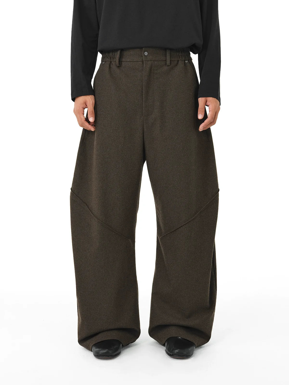 CURVED PATCHWORK LOOSE PANTS