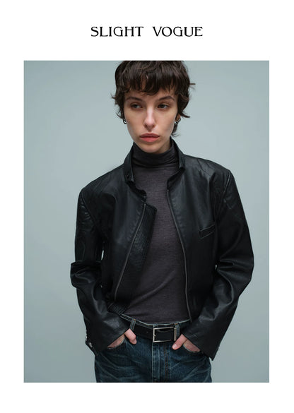 QUILTED SHOULDER BIKER JACKET ブラック 6