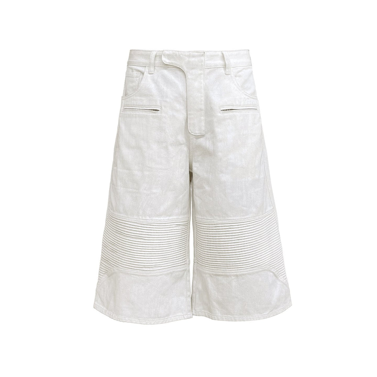 COATED BIKER CAPRI PANTS