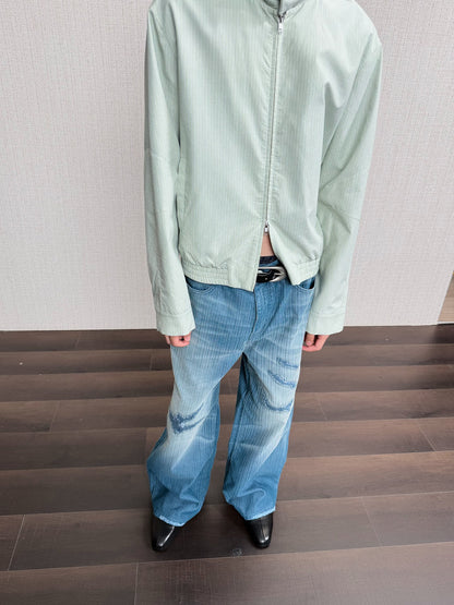 STRIPED PACKABLE-HOOD JACKET