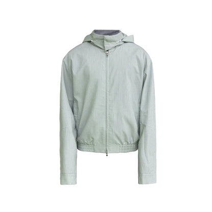 STRIPED PACKABLE-HOOD JACKET